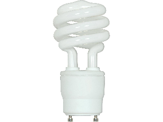 Mini Compact T2 Fluorescent Spiral Bulb, 15 Watt