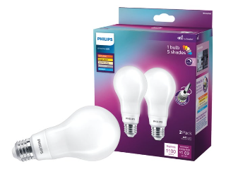 WhiteDial 75W  LED A21 Light Bulb, 2 Pk