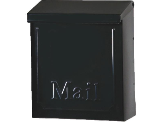 Mailbox Vertical Wall Mount City Style Locking Black