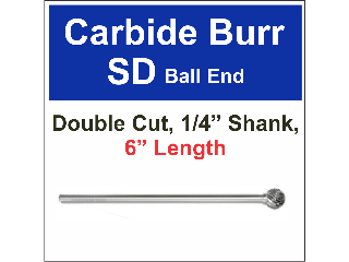 Ball Shape Carbide Burrs, 6 In (Sizes)