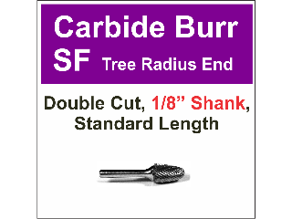 Tree Shape Radius Carbide Burrs (Sizes)