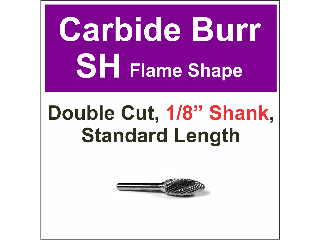 Flame Shape Double Cut Carbide Burrs (Sizes)