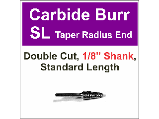 Taper Shape Radius Double Cut Carbide Burrs (Sizes)