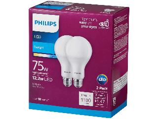 LED 12.2W Daylight A21 Light Bulb, 2 Pk