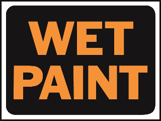 Sign 9 x 12 Plastic: Wet Paint