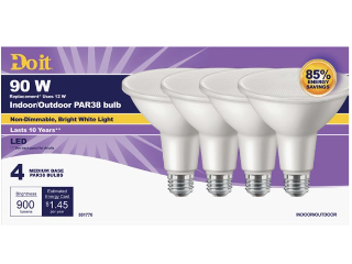 LED 90W Bright White PAR38 Floodlight Light Bulb, 4 Pk