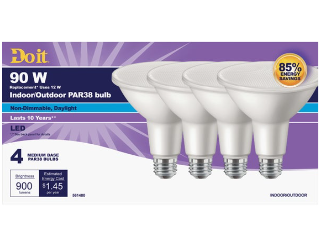 LED 90W Daylight PAR38 Floodlight Light Bulb, 4 Pk