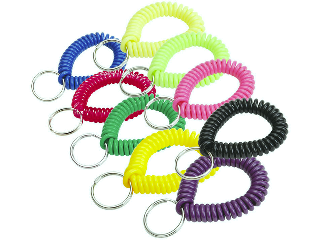 Wrist Coil Key Chain (Assorted Colors)