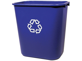 Rubbermaid Deskside Recycle Wastebasket 28 Qt, Blue