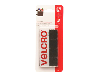 Black Stick On Velcro Squares