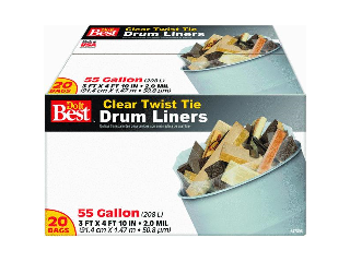 Drum Liner 55 Gallon 20 Count Clear