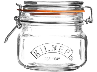 Square Clip Top Glass Storage Jar, 17 Oz