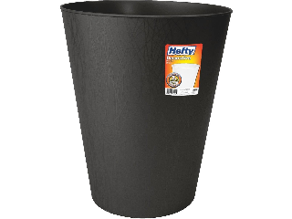 Round Decorative Black Wastebasket, 2.3 Gallon