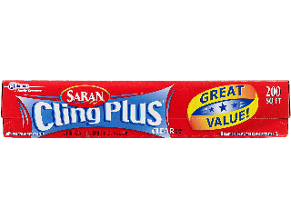 Cling Plus Clear Plastic Wrap, 200 Sq Ft