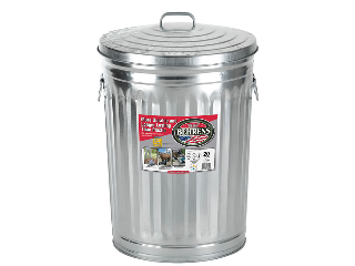 Galvanized Sheet Trash Can With Lid 20 Gallon