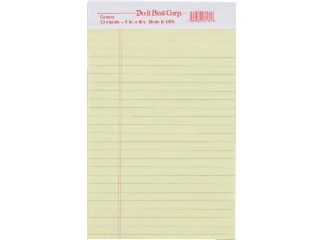 Legal Pad 5 x 8 In Yellow 50 Sheet