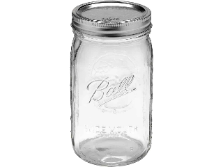 Glass Mason Jar Wide Mouth, Qt