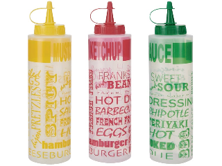 Condiment Squeeze Bottles, 3 Pk