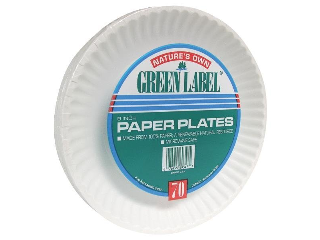 White Paper Plates 9 In, 70 Count