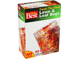 Lawn & Leaf Bags 39 Gallon 40 Count Clear