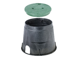 10 In Round Black and Green Valve Box with Cover