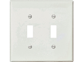 White Switch Plate, 2 Gang