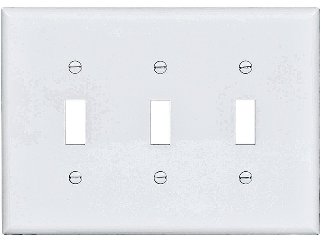 White Switch Plate, 3 Gang