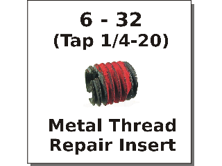 6-32 x 1/4-20 Metal Thread Repair Insert