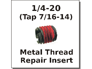 1/4-20 x 7/16-14 Metal Thread Repair Insert