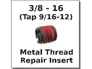 3/8-16 x 9/16-12 Metal Thread Repair Insert