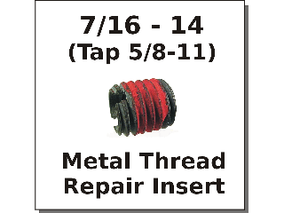 7/16-14 x 5/8-11 Metal Thread Repair Insert