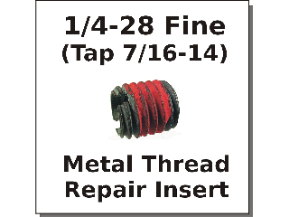 1/4-28 x 7/16-14 Metal Thread Repair Insert