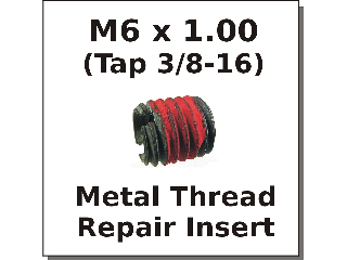 M6 x 1.00 Metal Thread Repair Insert