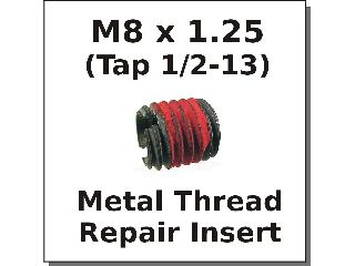 M8 x 1.25 Metal Thread Repair Insert