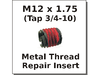 M12 x 1.75 Metal Thread Repair Insert