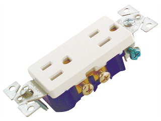 Eaton Wiring 1107V-BOX Duplex Receptacle, 15 Amp White