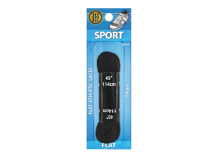 45 In Flat Athletic Shoe Lace, Black