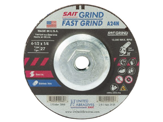 Depressed Center Grinding Wheel  4-1/2 In, A24R Grit