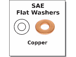 SAE Flat Washer - Solid Copper (Sizes)