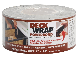 Powerbond Black Deck Wrap, 3 In x 75 Ft