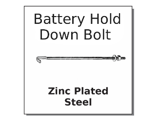 Battery Hold Down Bolt (Sizes)