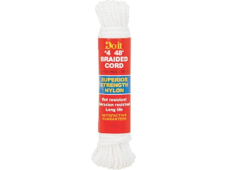 Superior Strength Nylon Braided Rope, 1/8 In x 48 Ft