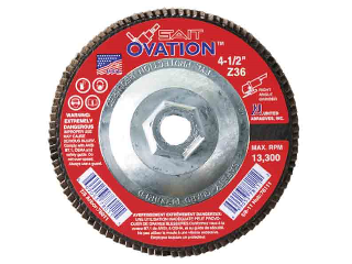 Ovation Flat Shape Flap Disc  4-1/2 In (Grits)