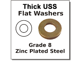 Thick Flat Washers Steel Grade 8 (Sizes)