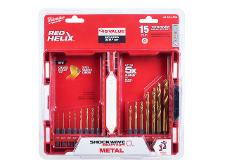 Red Helix Titanium Drill Bit Set, 15 Pc