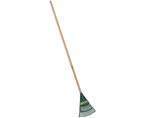 Poly Shrub Rake 14 Tine w/ 48 In Wood Handle