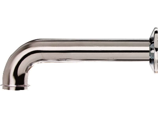 Chrome Wall Tube w/ Flange, 1-1/2 In x 7 In