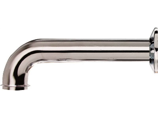 Chrome Wall Tube w/ Flange, 1-1/4 In x 7 In