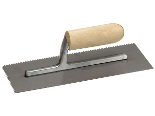 Notched Trowel 11 In X 4-1/2 In, 1/4 In & 3/8 In Notches