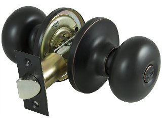 Privacy Door Knob Lockset, Aged Bronze